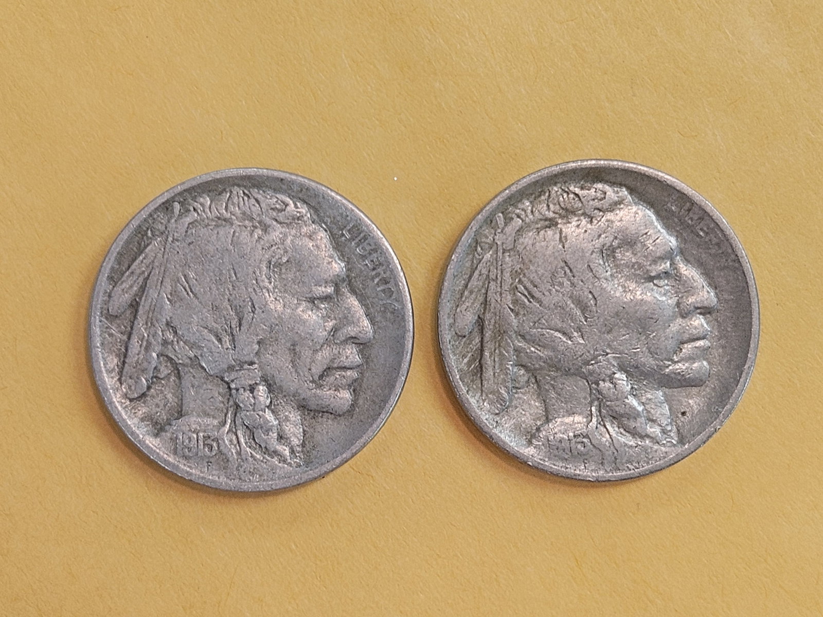 Two First year Issue Buffalo Nickels in Very Fine - 3