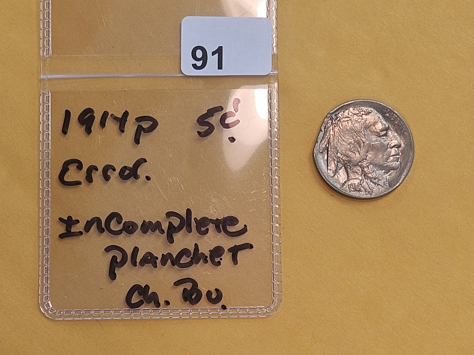 MINT ERROR! Choice Brilliant Uncirculated 1914 Buffalo Nickel - 2