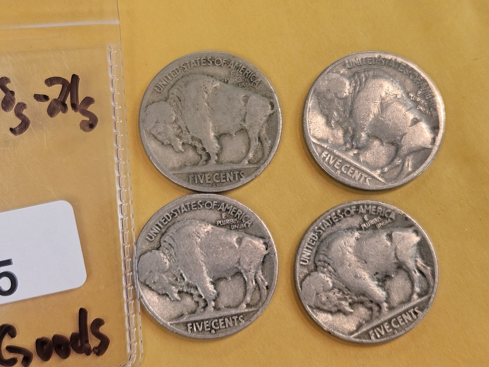 Four early and better date Buffalo Nickels in Good - 4