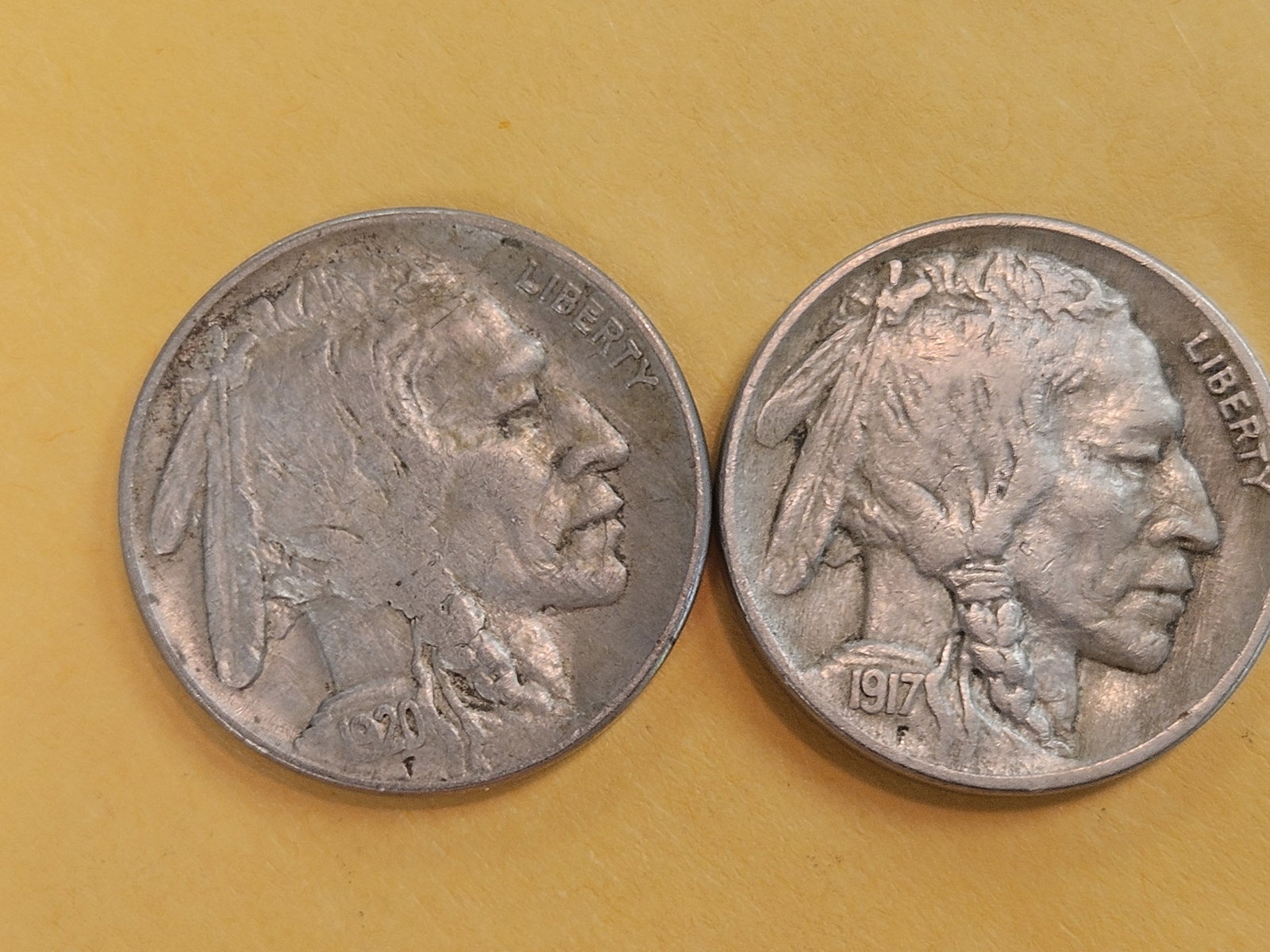 1917 and 1920 Buffalo Nickels - 3