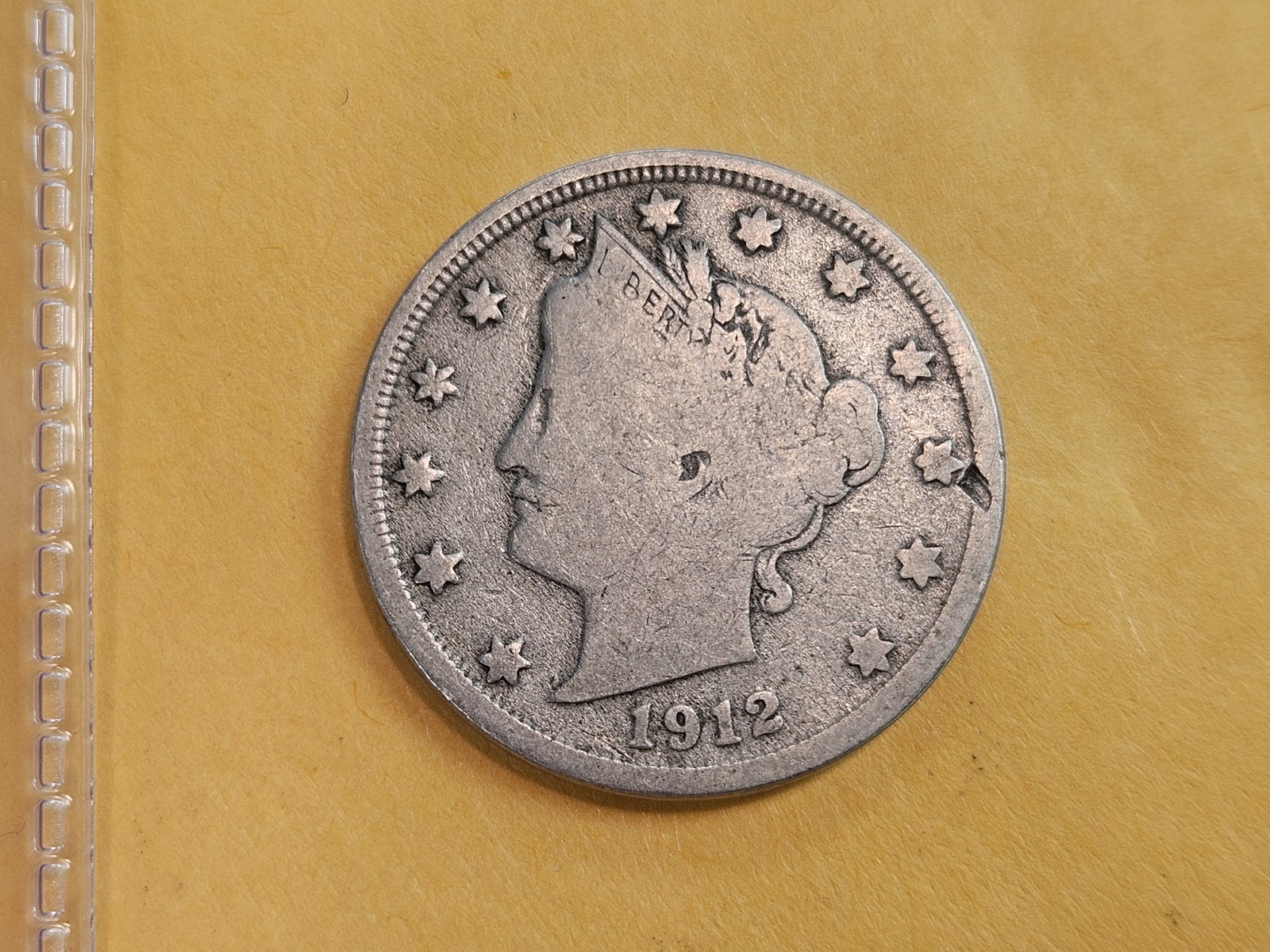 Key Date 1912-S Liberty "V" Nickel in Very Good - 10: Last year issue