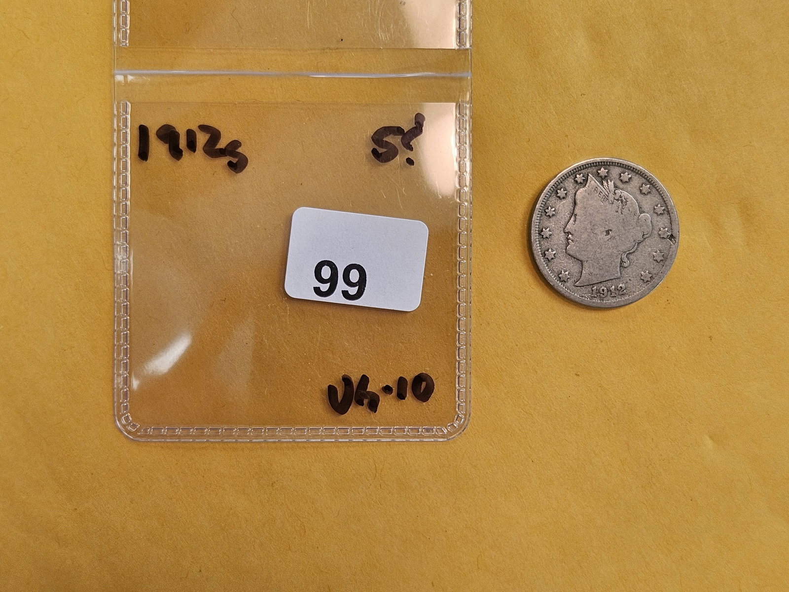 Key Date 1912-S Liberty "V" Nickel in Very Good - 10 - 2