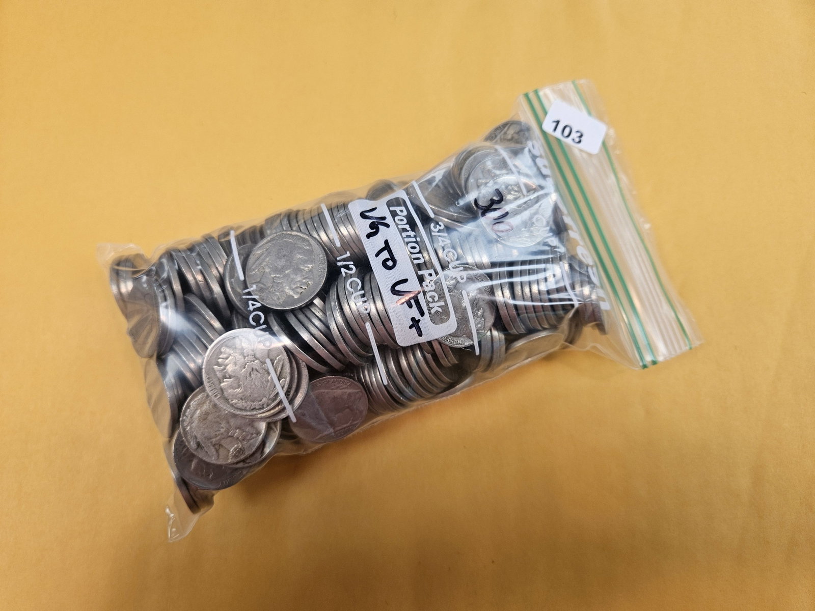 THREE HUNDRED Buffalo Nickels: All in Very Good to Very Fine plus