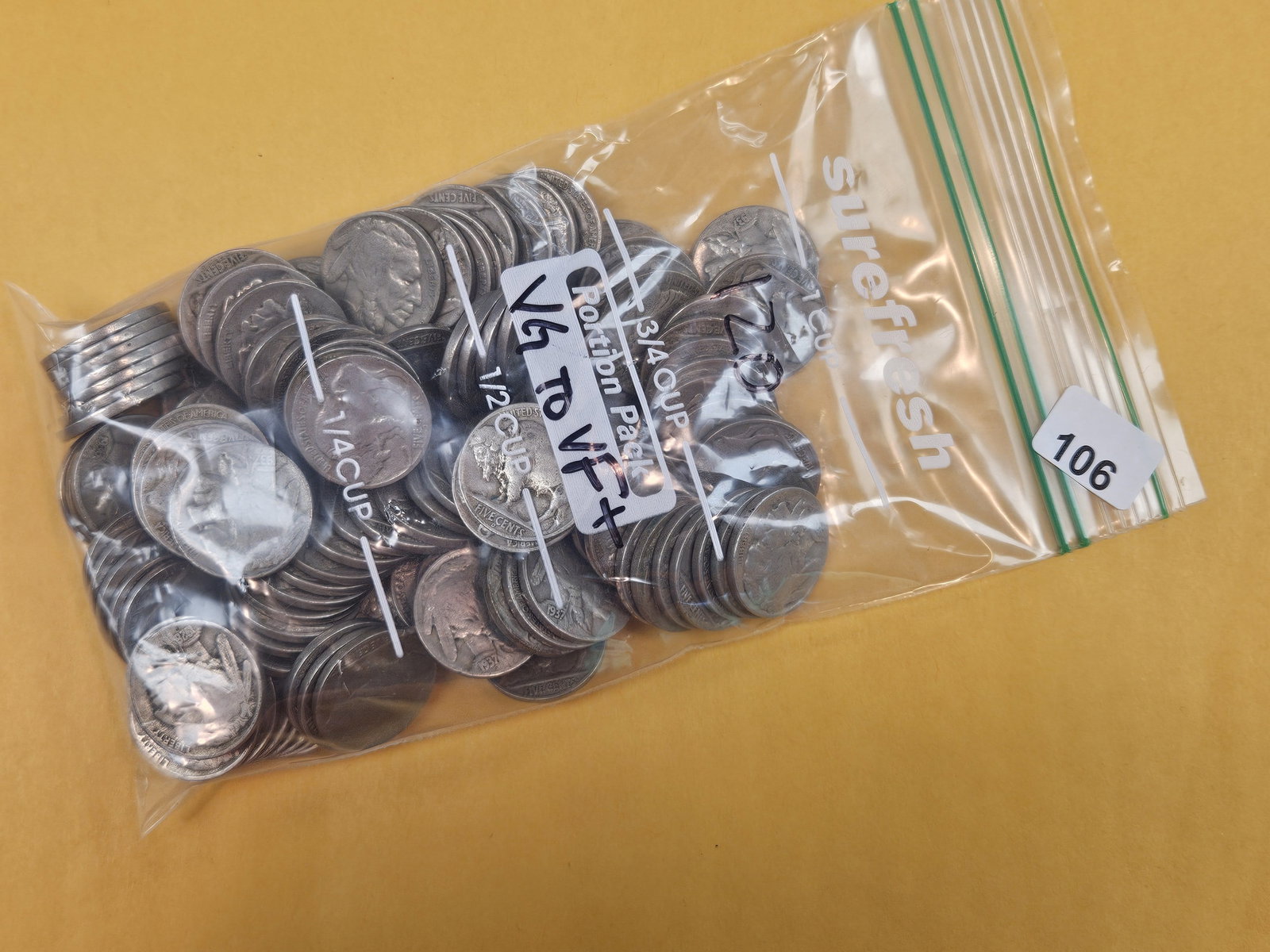 ONE HUNDRED twenty Buffalo Nickels: In Very Good to Very Fine plus