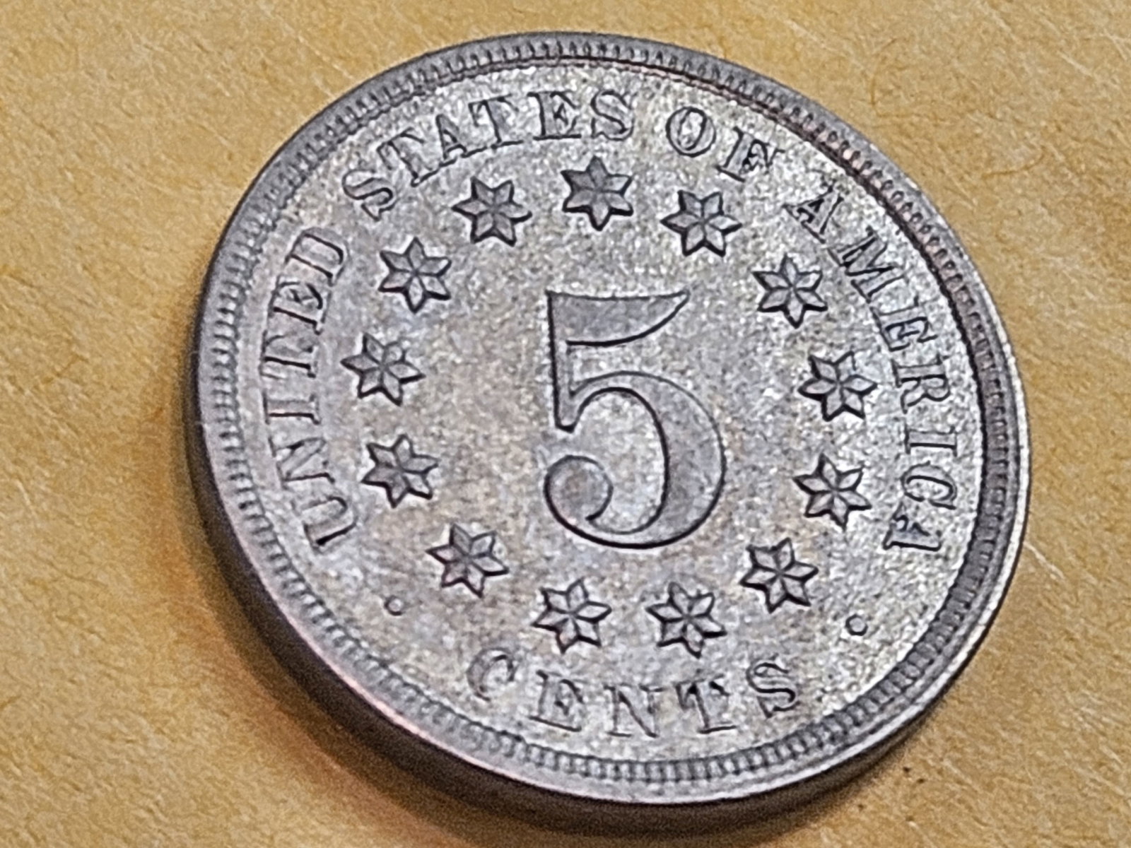 VARIETY! 1868 DDO Shield Nickel in About Uncirculated PLUS PLUS! - 11