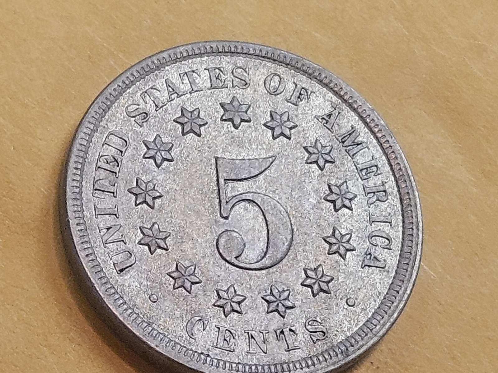 VARIETY! 1868 DDO Shield Nickel in About Uncirculated PLUS PLUS! - 12