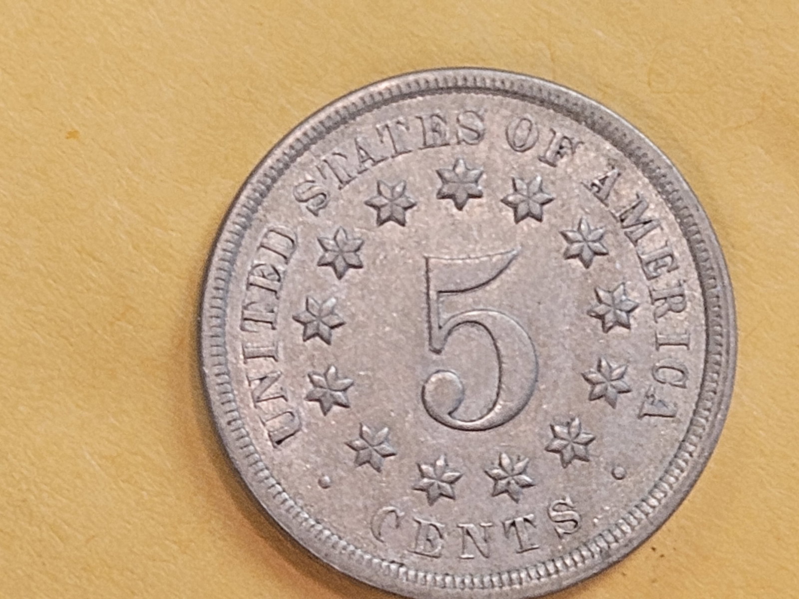 VARIETY! 1868 DDO Shield Nickel in About Uncirculated PLUS PLUS! - 14