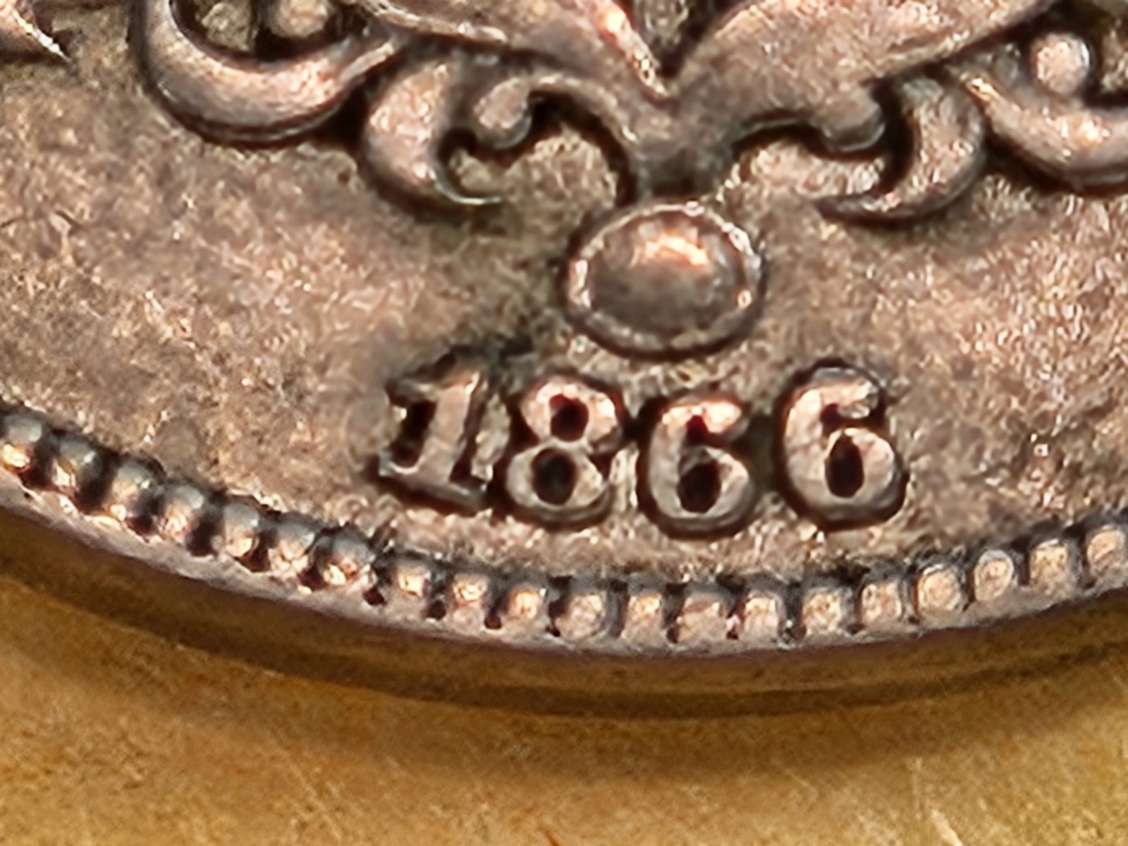 VARIETY! 1866 Shield Nickel with Rays in Extra Fine plus - 4
