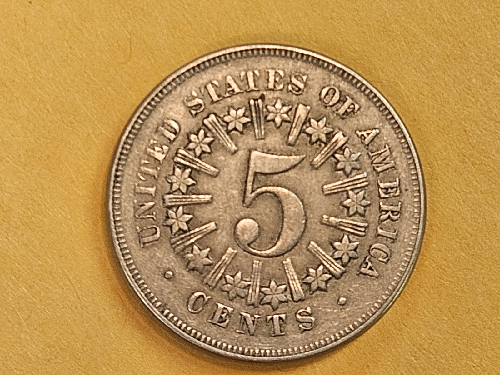 VARIETY! 1866 Shield Nickel with Rays in Extra Fine plus - 6