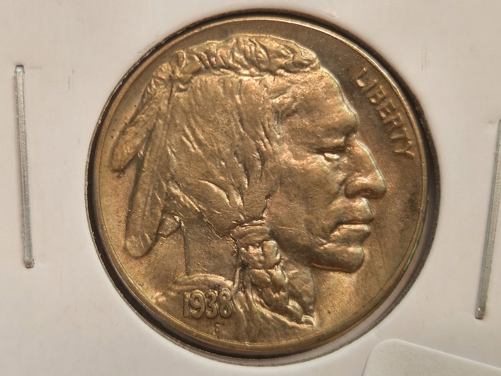 Very Choice Brilliant Uncirculated 1938-D Buffalo Nickel: Great luster
