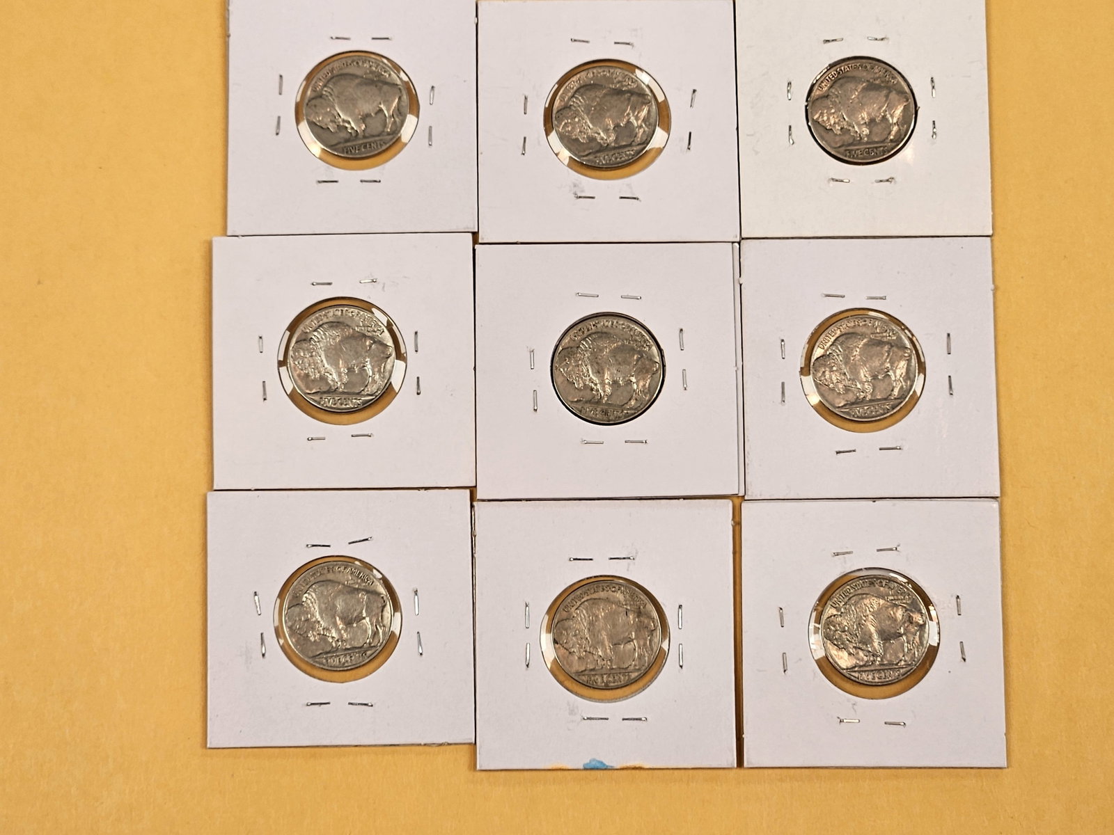 Nine nice 1937 Buffalo Nickels - 9
