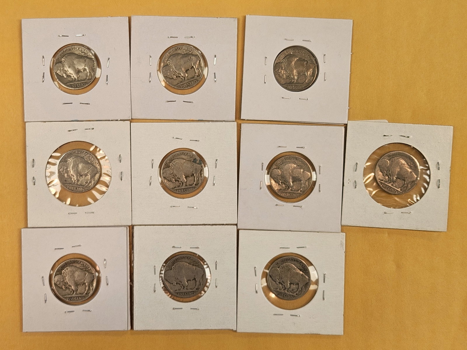 Ten mixed Buffalo Nickels - 8