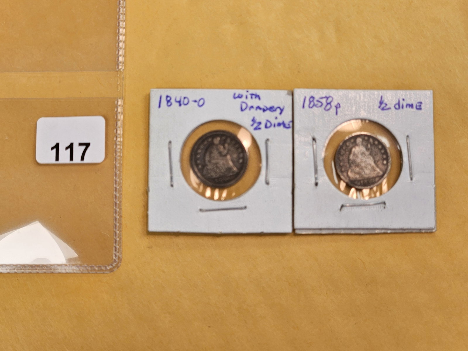 1840-O and 1858 Seated Liberty Silver Half-Dimes: Both circulated