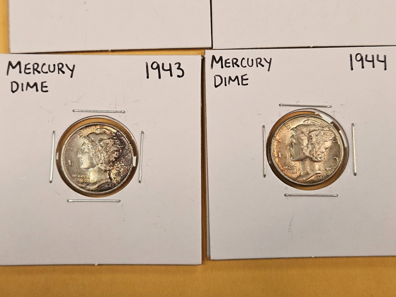 Five silver Mercury Dimes - 3