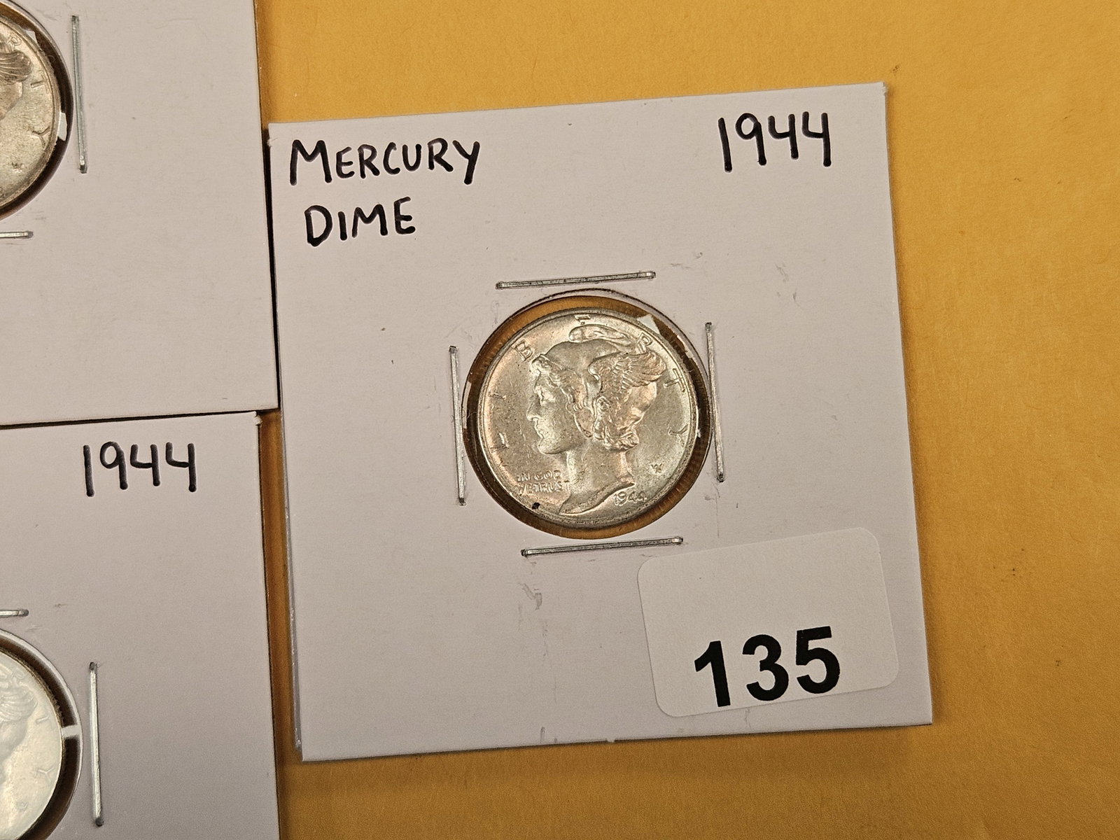 Five silver Mercury Dimes - 4