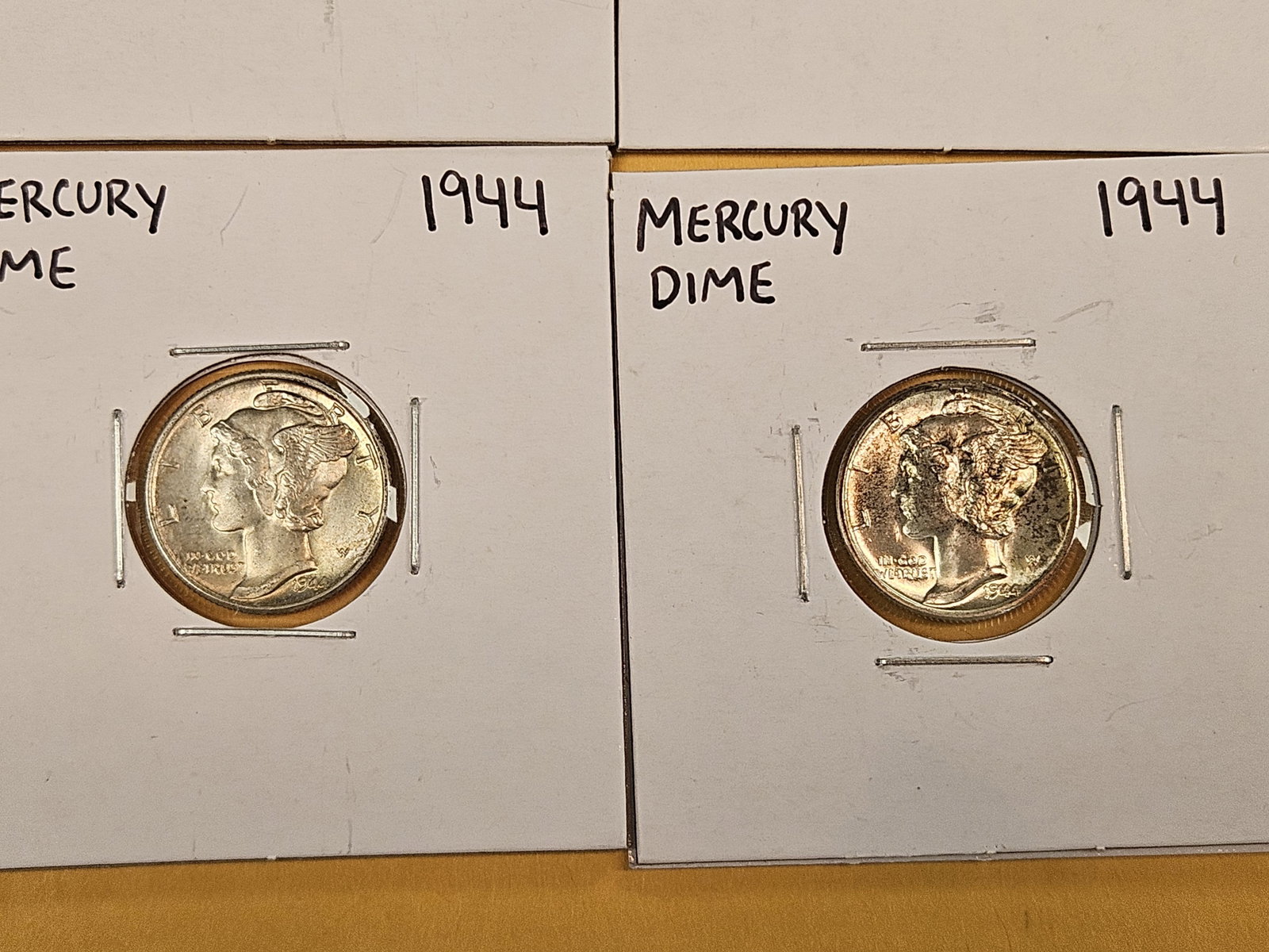 Five silver Mercury Dimes - 3