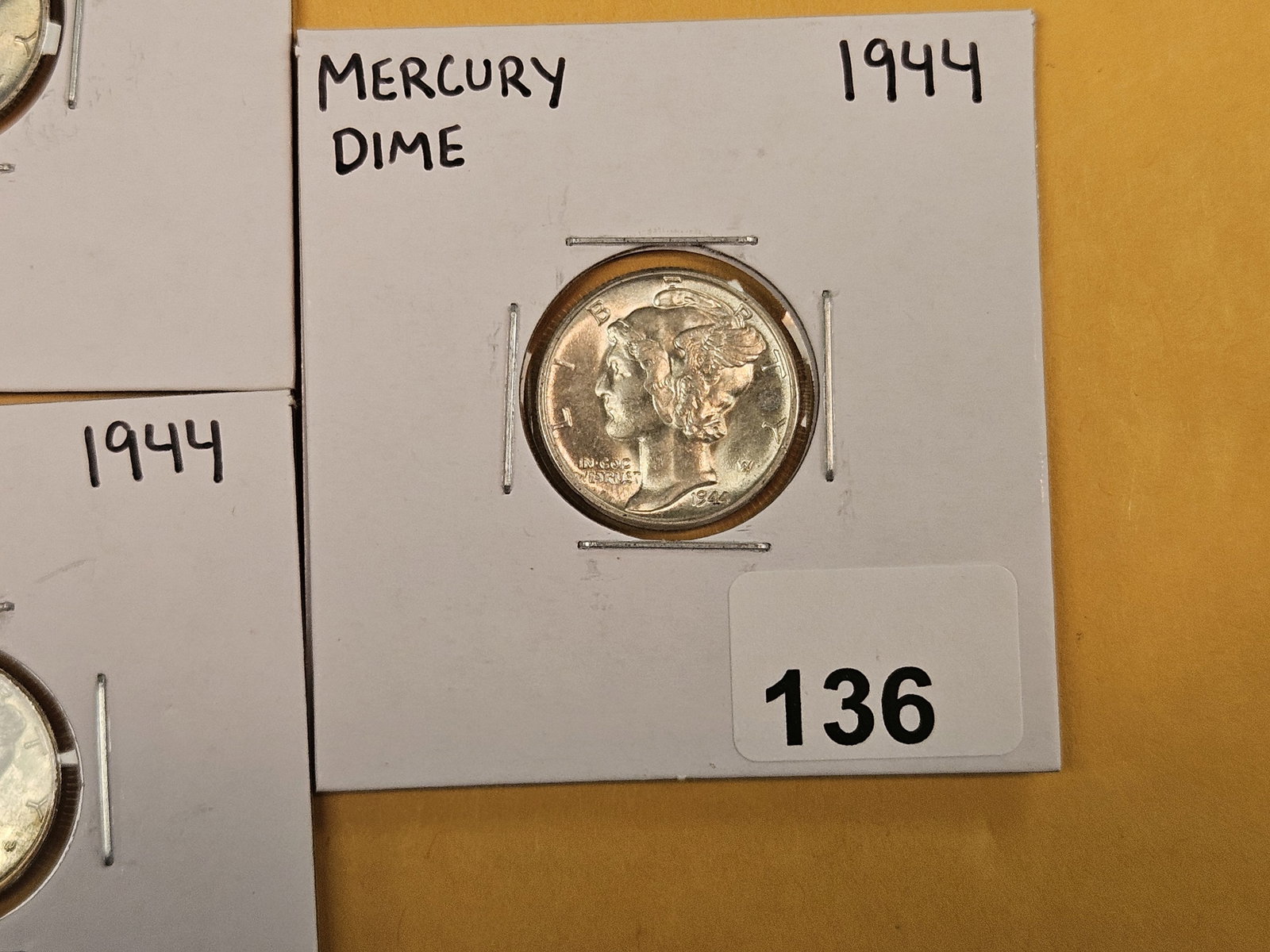 Five silver Mercury Dimes - 4