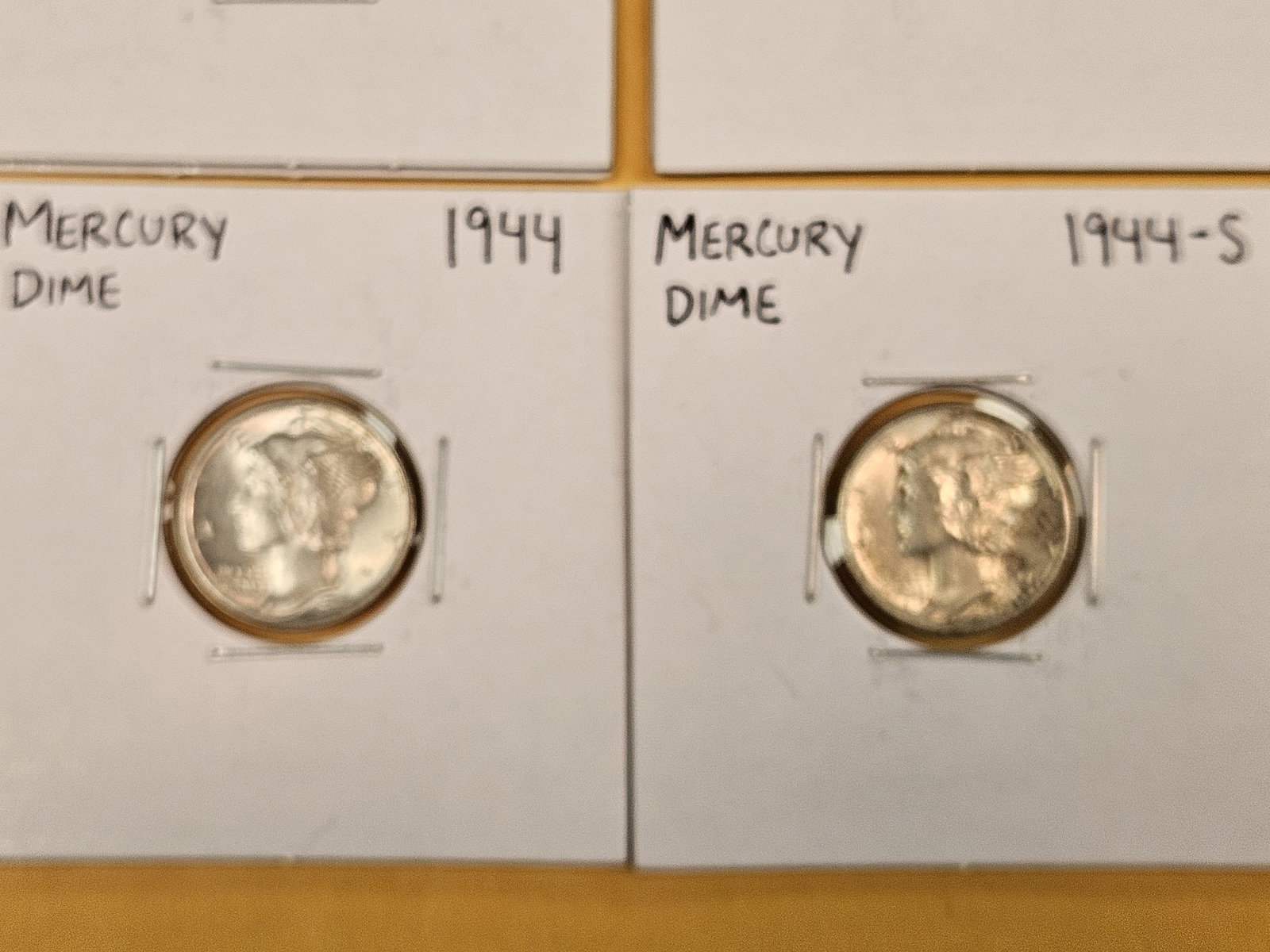 Five silver Mercury Dimes - 3