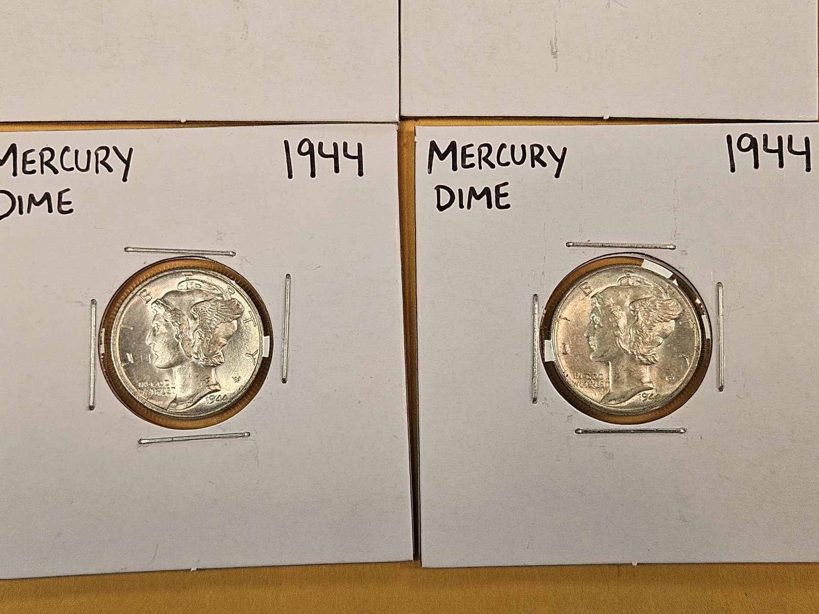 Five silver Mercury Dimes - 3