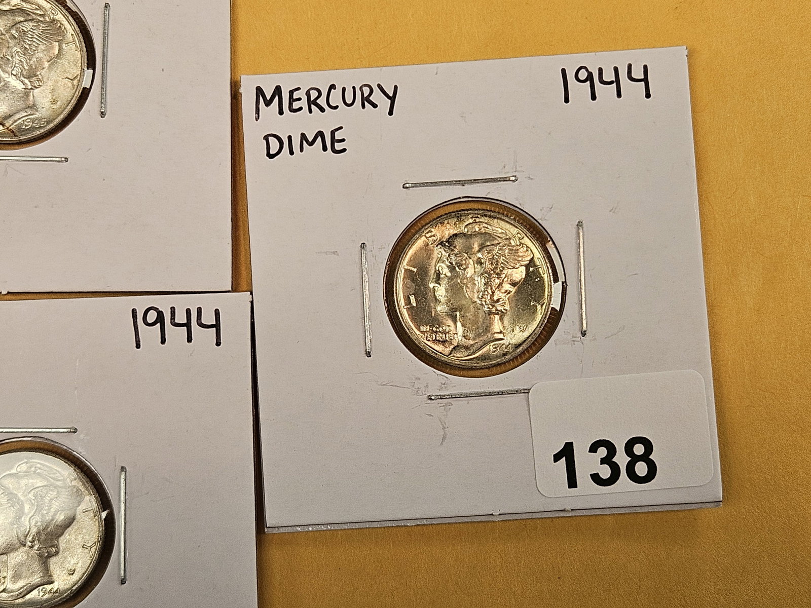 Five silver Mercury Dimes - 4