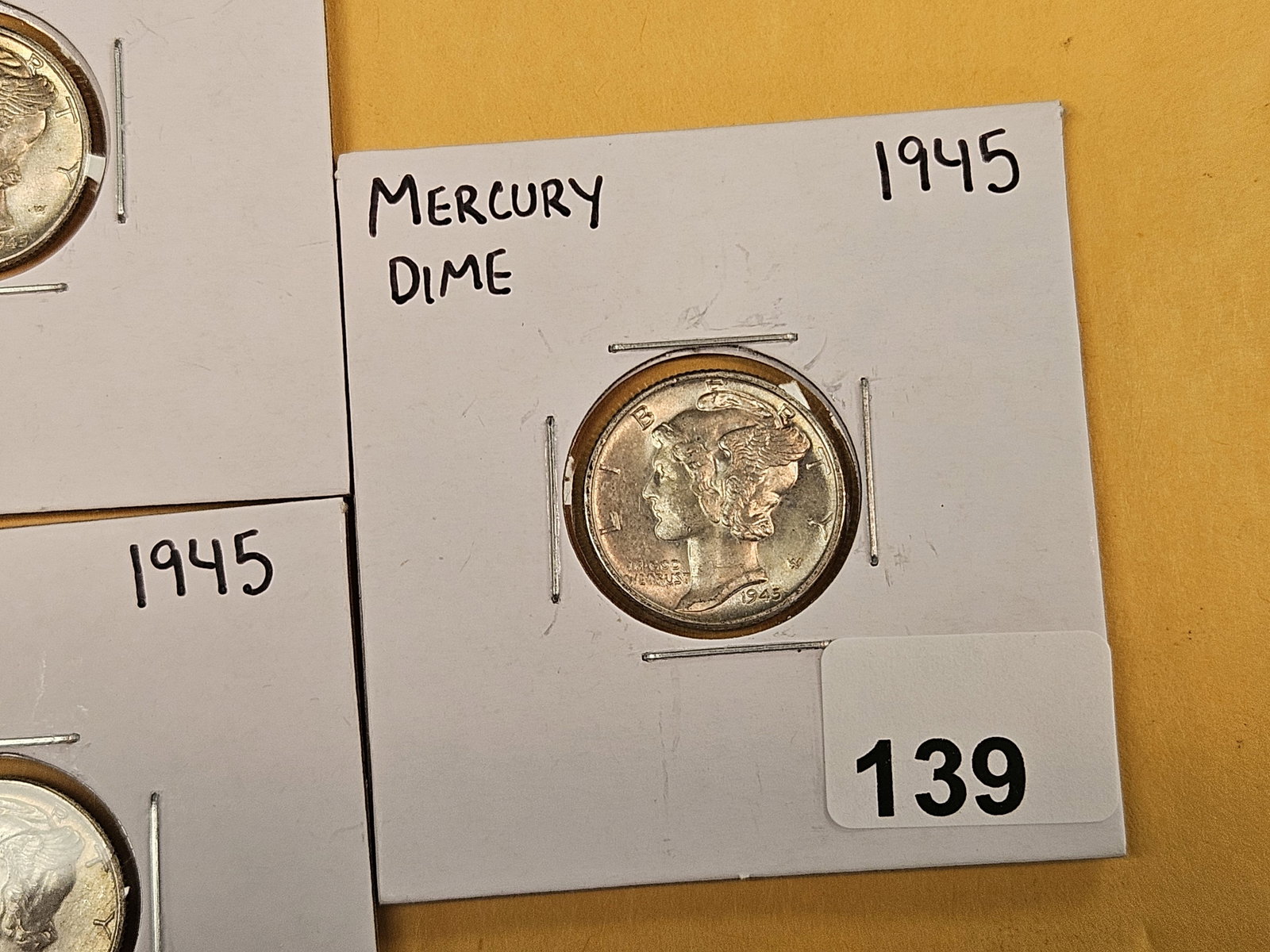 Five silver Mercury Dimes - 4