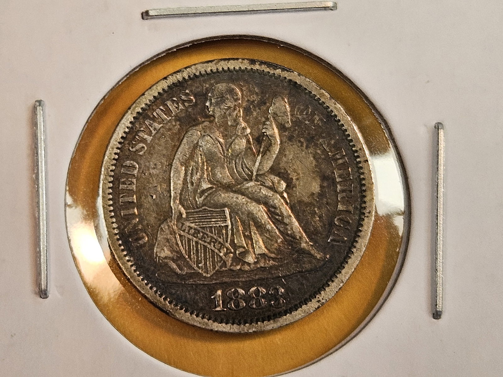 Four Seated Liberty silver dimes in Very Fine to Extra Fine - 7