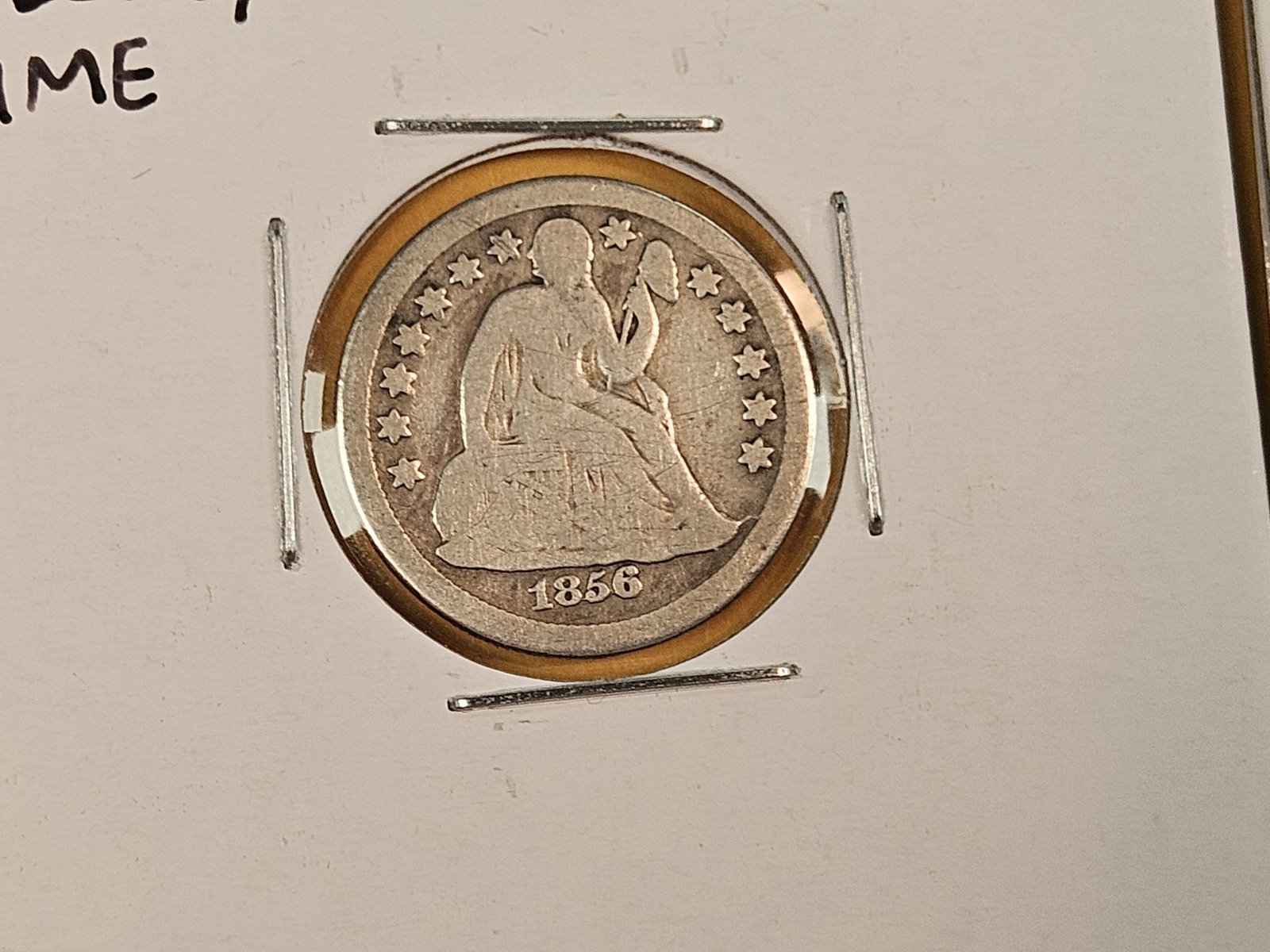 Four Seated Liberty silver dimes in Fine to Very Fine - 6