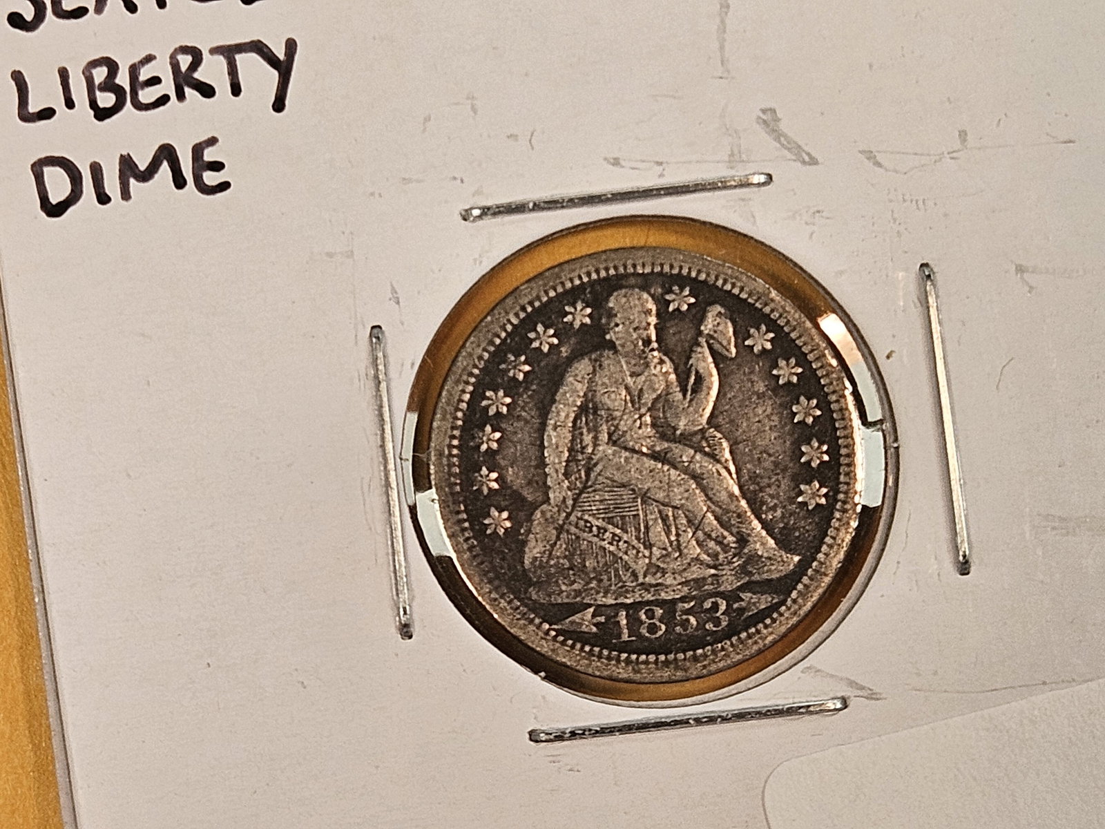 Four Seated Liberty silver dimes in Fine to Very Fine - 8