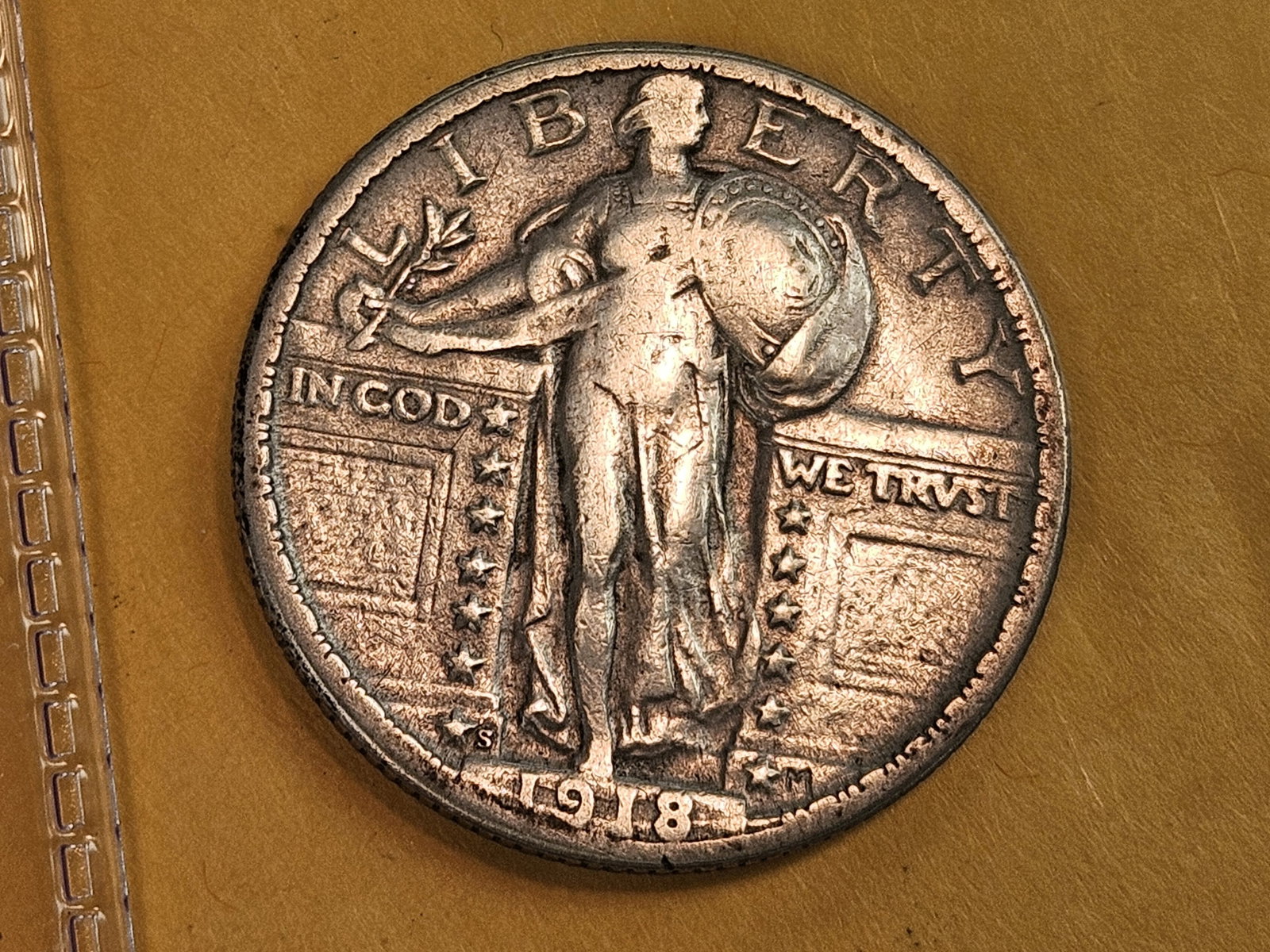 1918-S Standing Liberty Quarter in Very Fine plus: Solid
