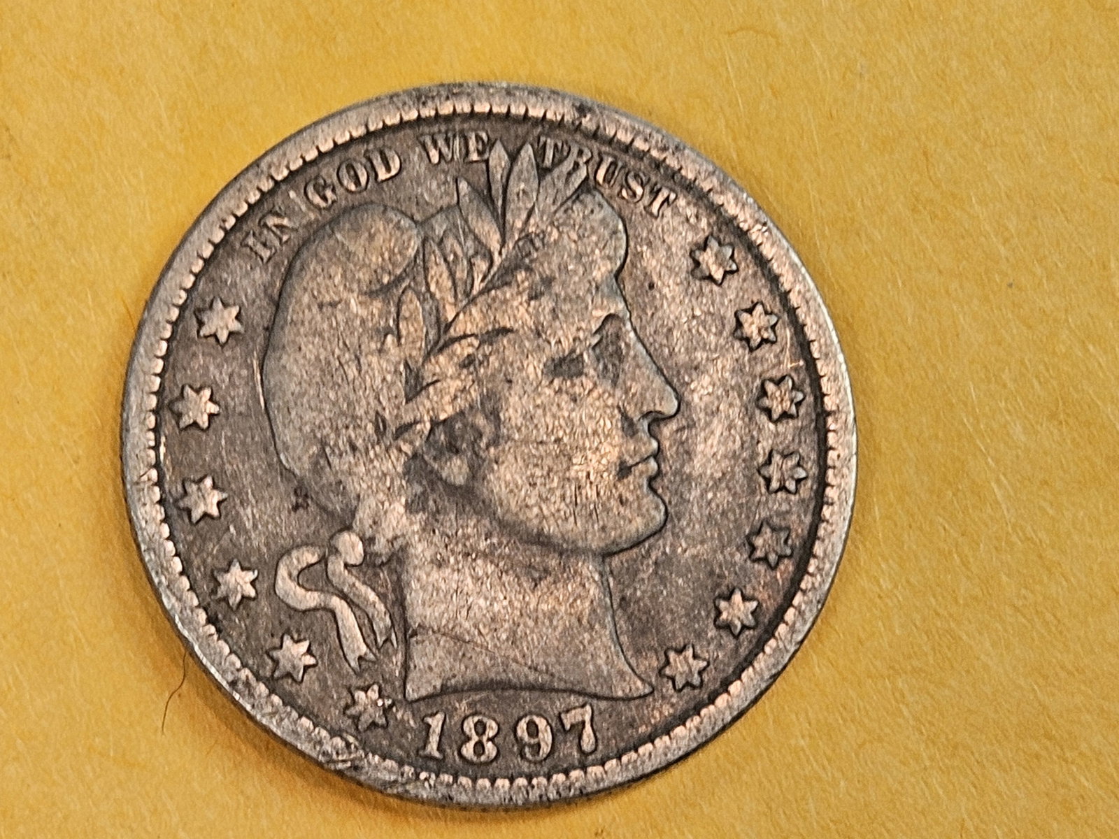 Semi-key 1897-O Barber Quarter: In Fine