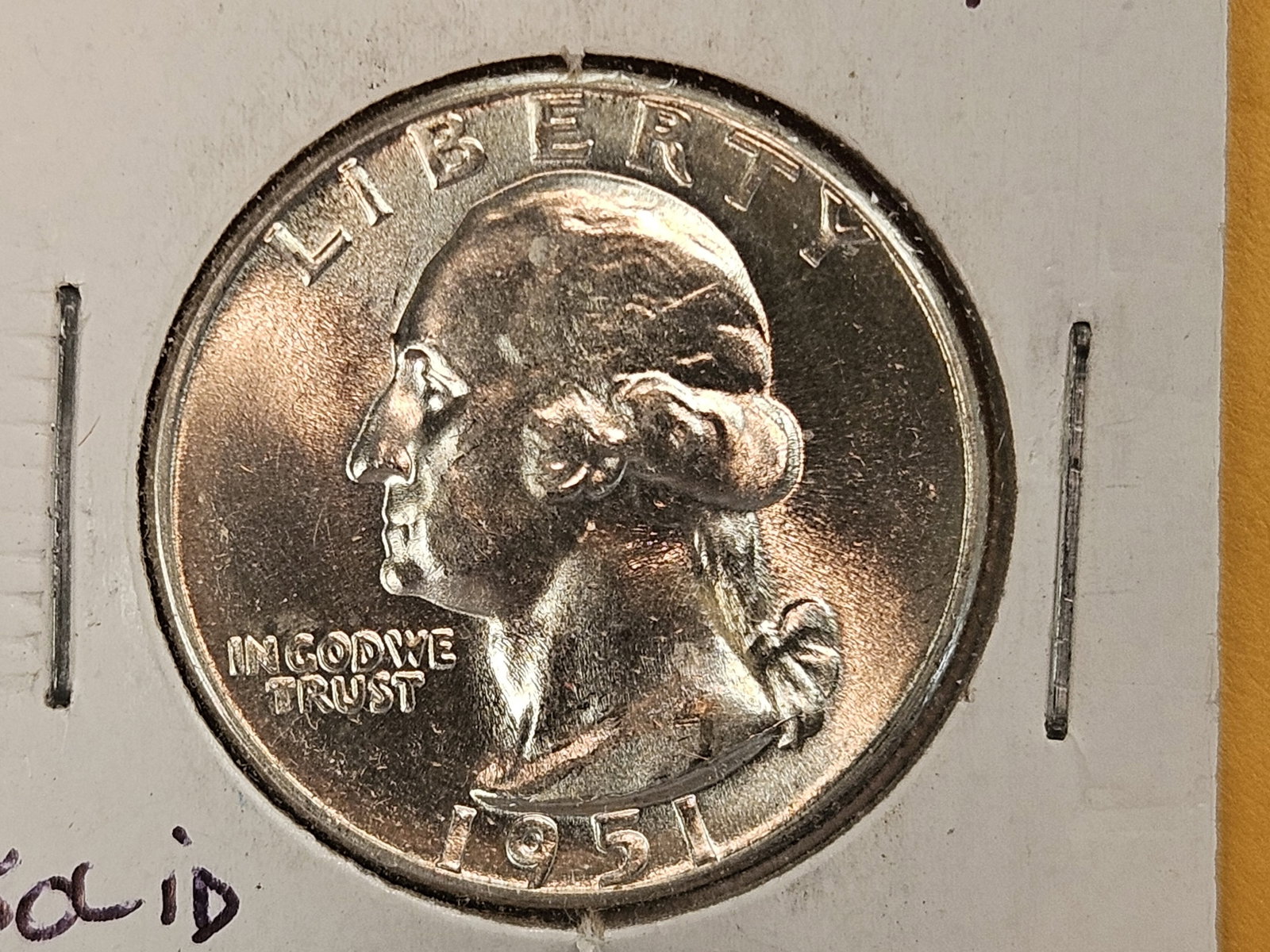 GEM Brilliant Uncirculated 1951 Washington Quarter: Stellar contrast!