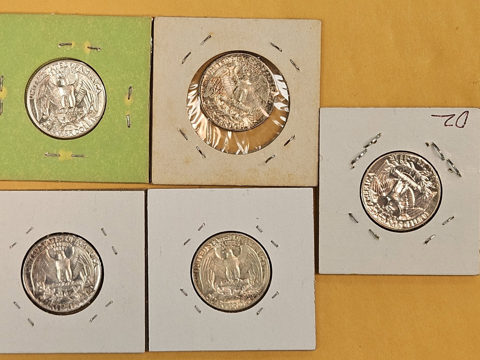 Five mixed, silver, Washington Quarter - 3