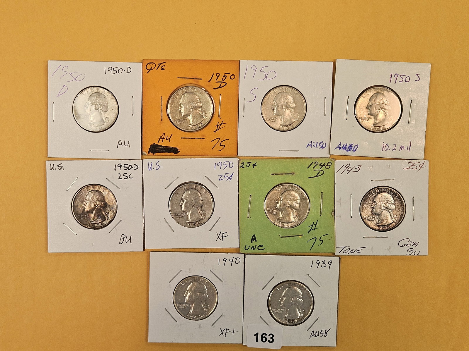 Ten more mixed silver Washington Quarters (1 of 3)