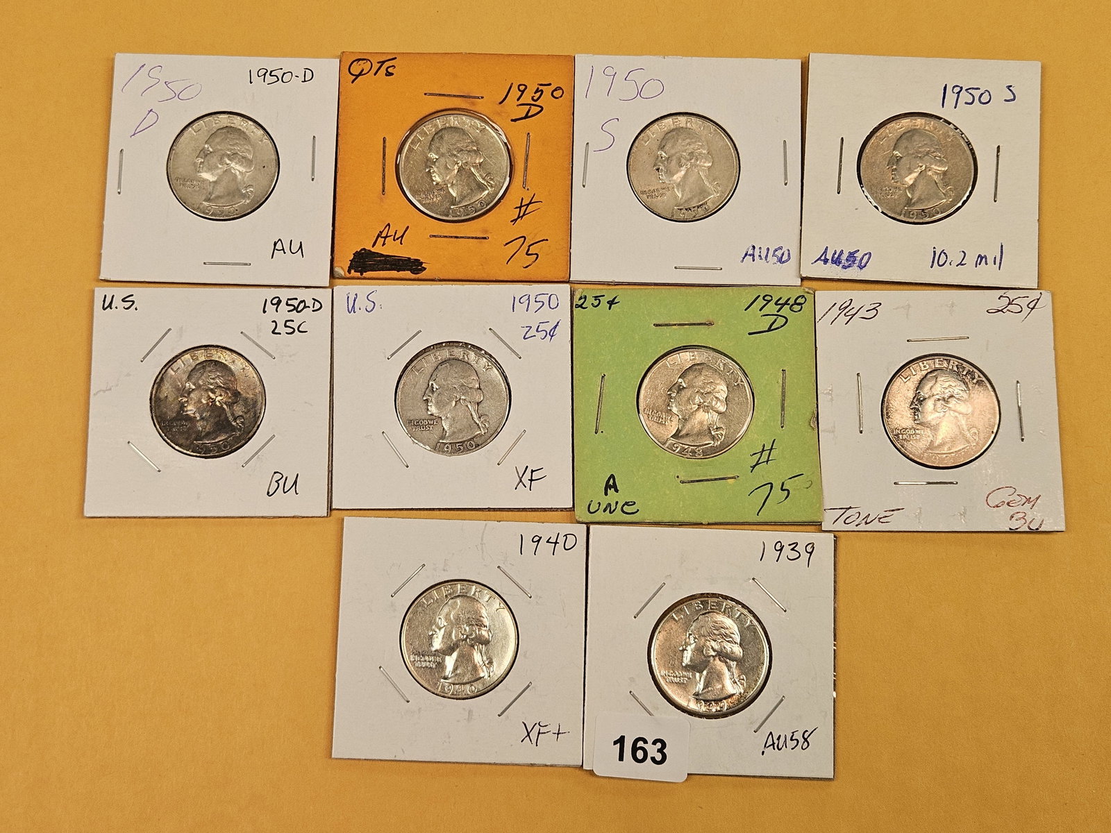 Ten more mixed silver Washington Quarters - 2