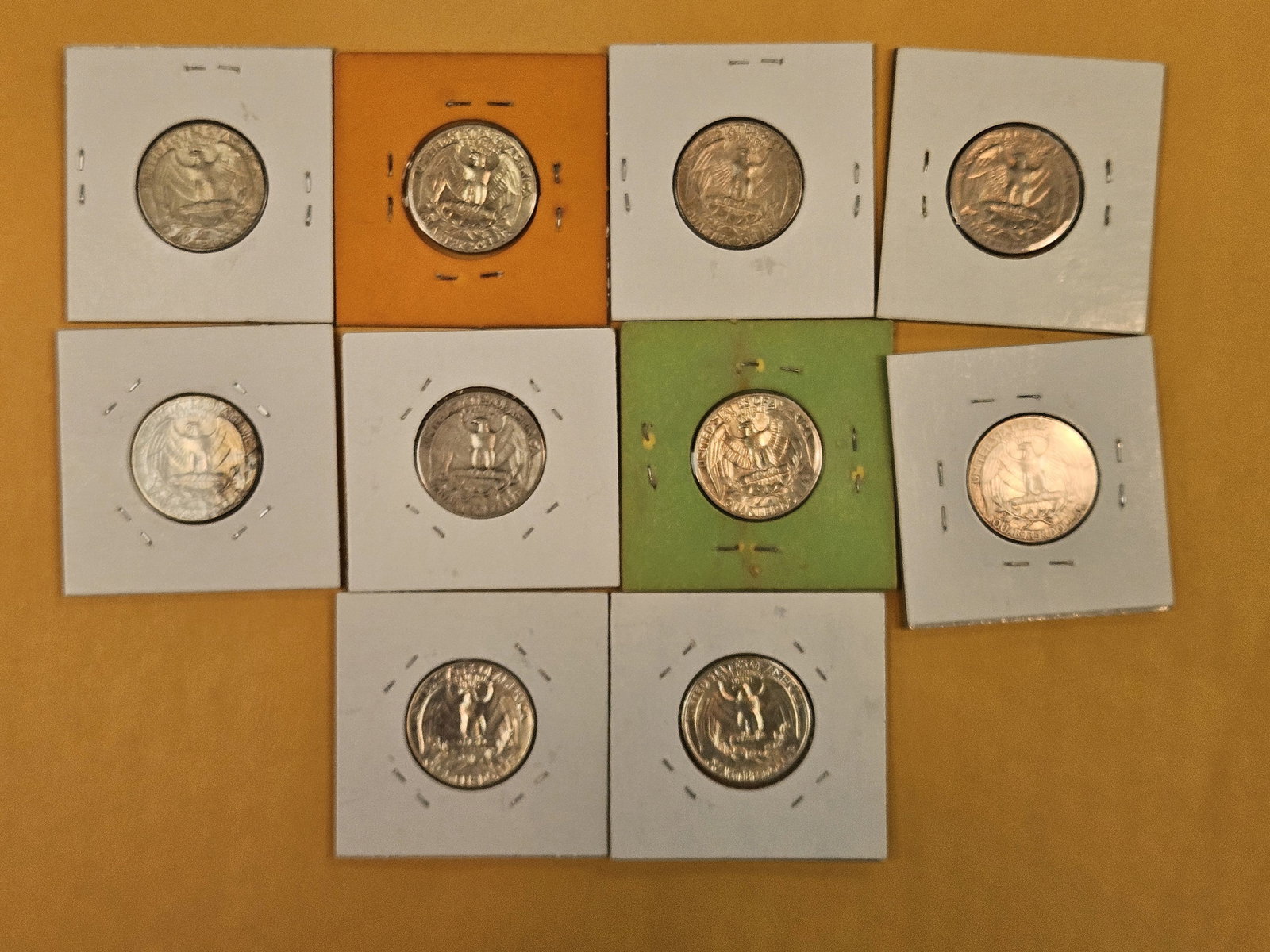 Ten more mixed silver Washington Quarters - 3