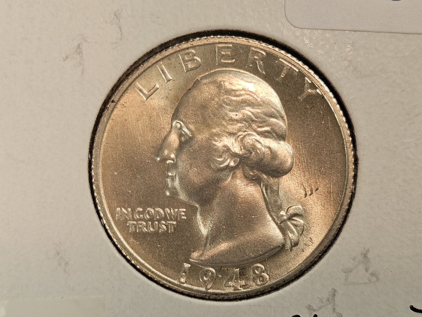 Very Choice Brilliant Uncirculated 1948-S Washington Quarter: Very nice