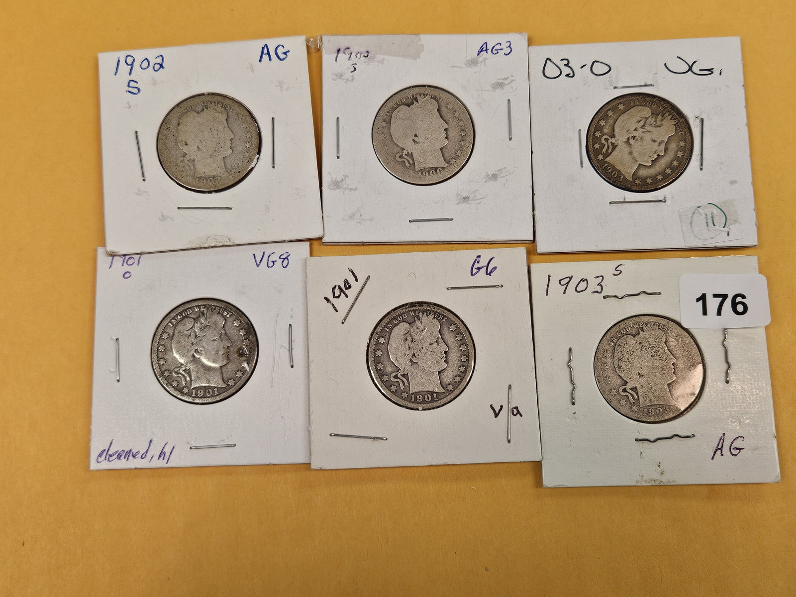 Six little better Barber Quarters - 2