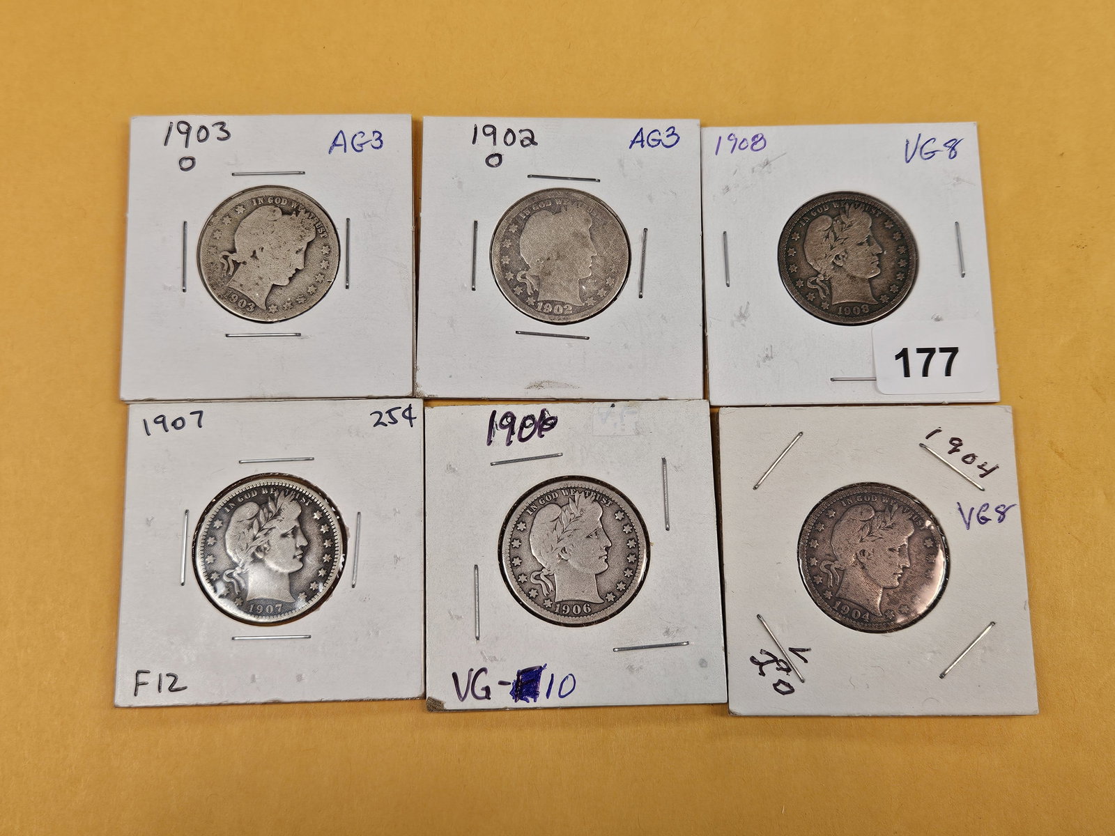 Six little better Barber Quarters - 2