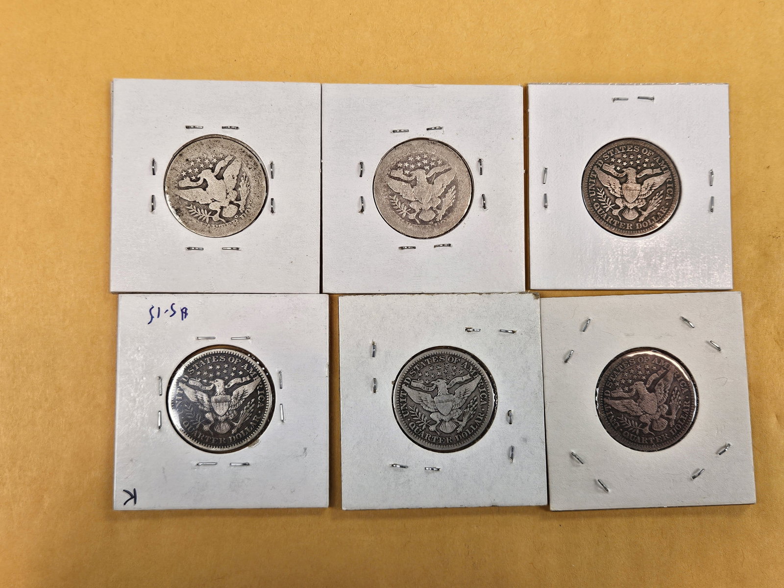 Six little better Barber Quarters - 3