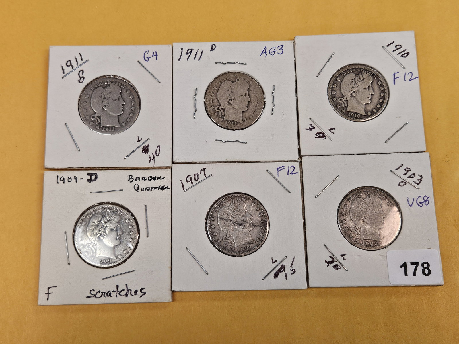 Six little better Barber Quarters - 2