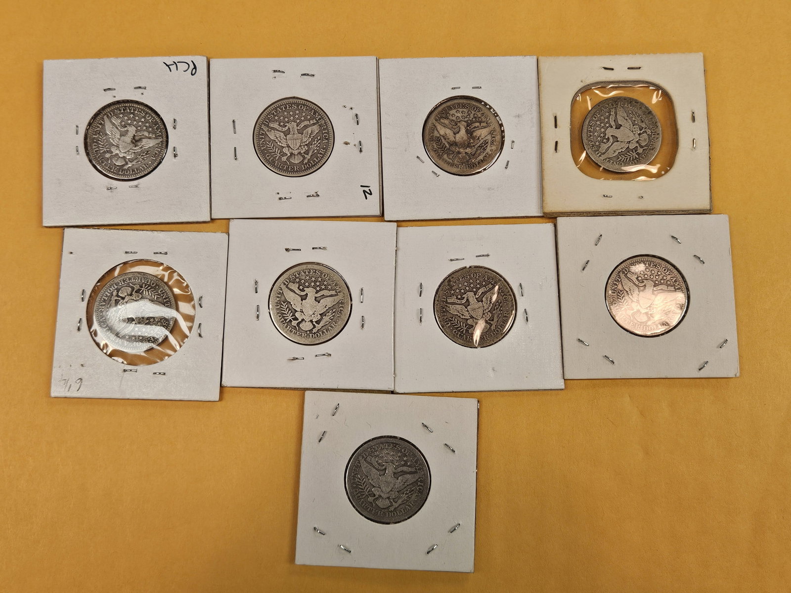 Nine little better Barber Quarters - 3