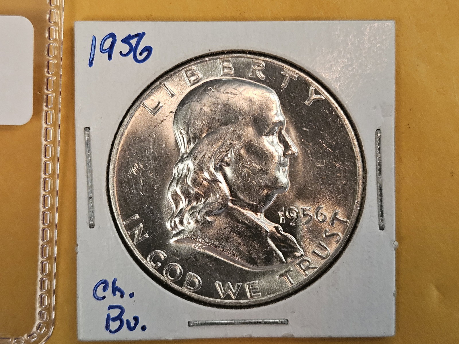 Choice Brilliant Uncirculated 1956 Franklin half Dollar (1 of 3)