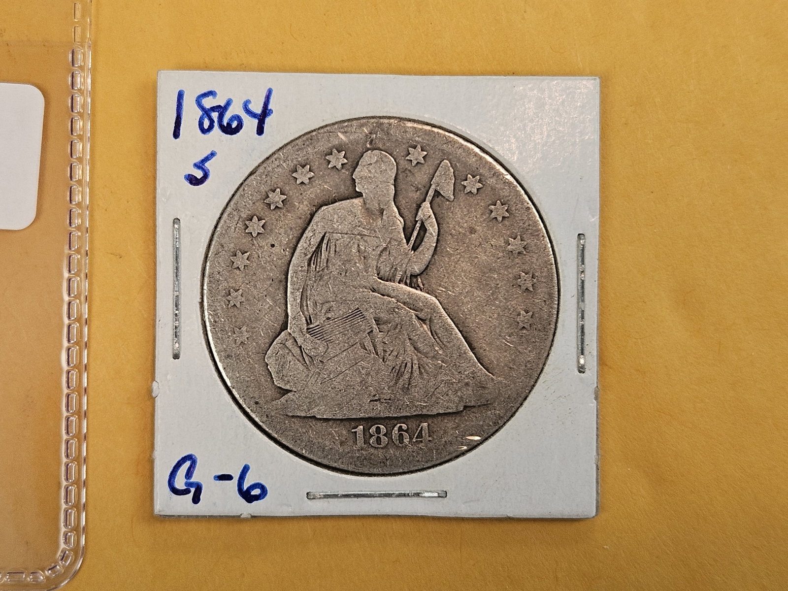1864-S Seated Liberty silver Half Dollar (1 of 3)