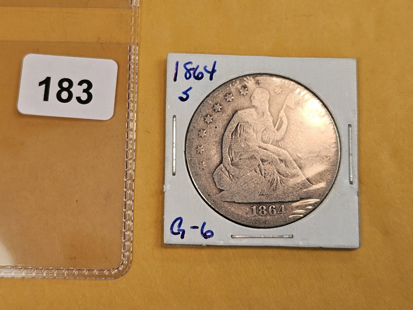 1864-S Seated Liberty silver Half Dollar - 2