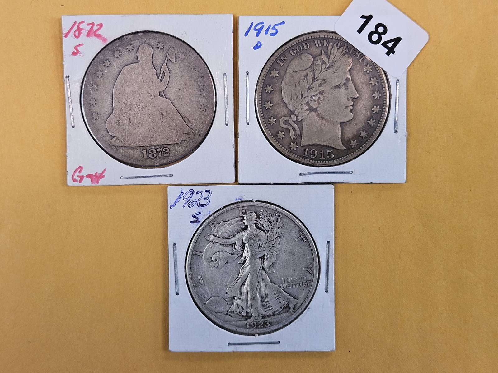 Three mixed silver Half Dollars: 3 different generations of halves