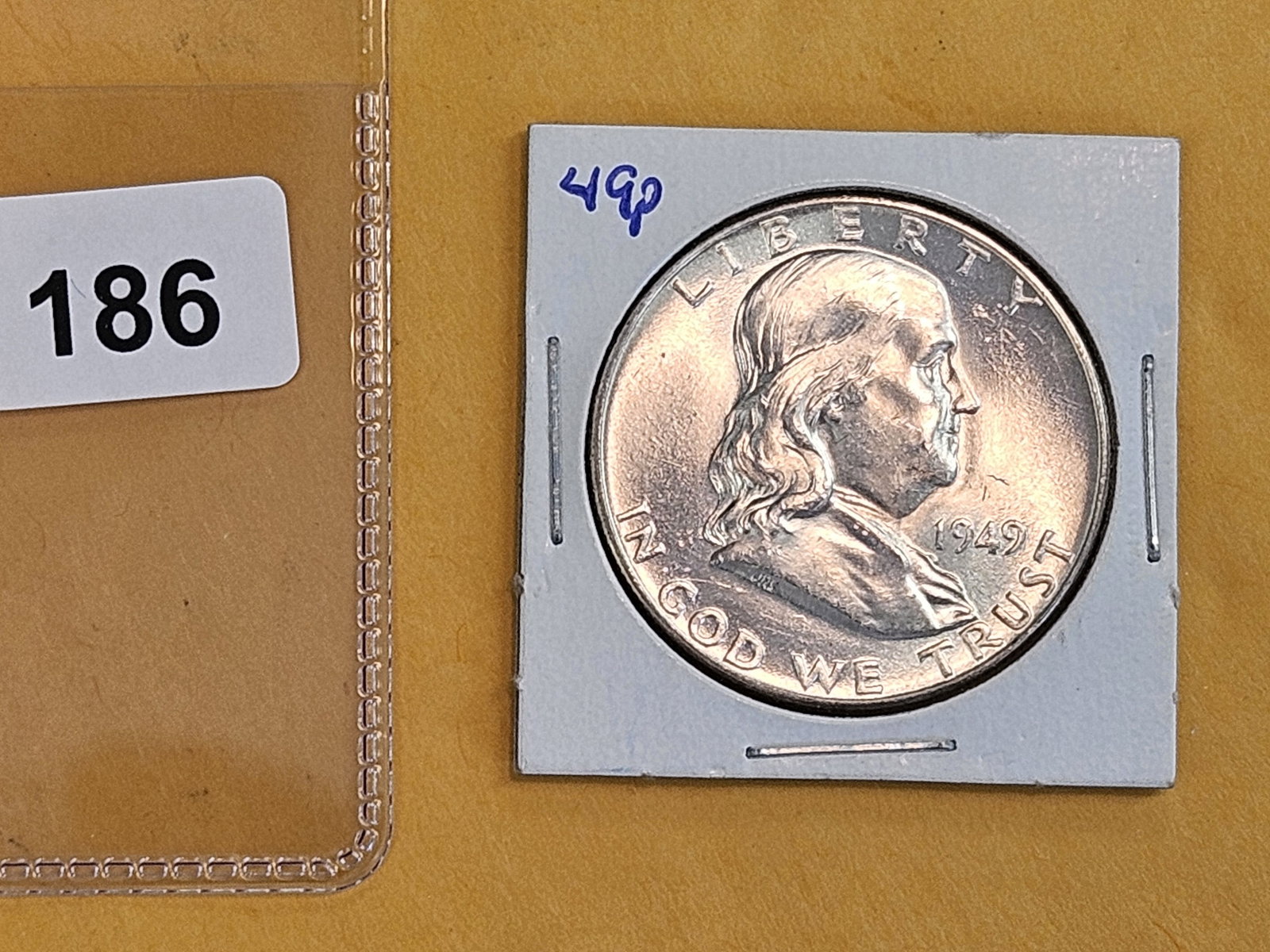 Choice Brilliant Uncirculated 1949 Franklin Half Dollar FBL - 2