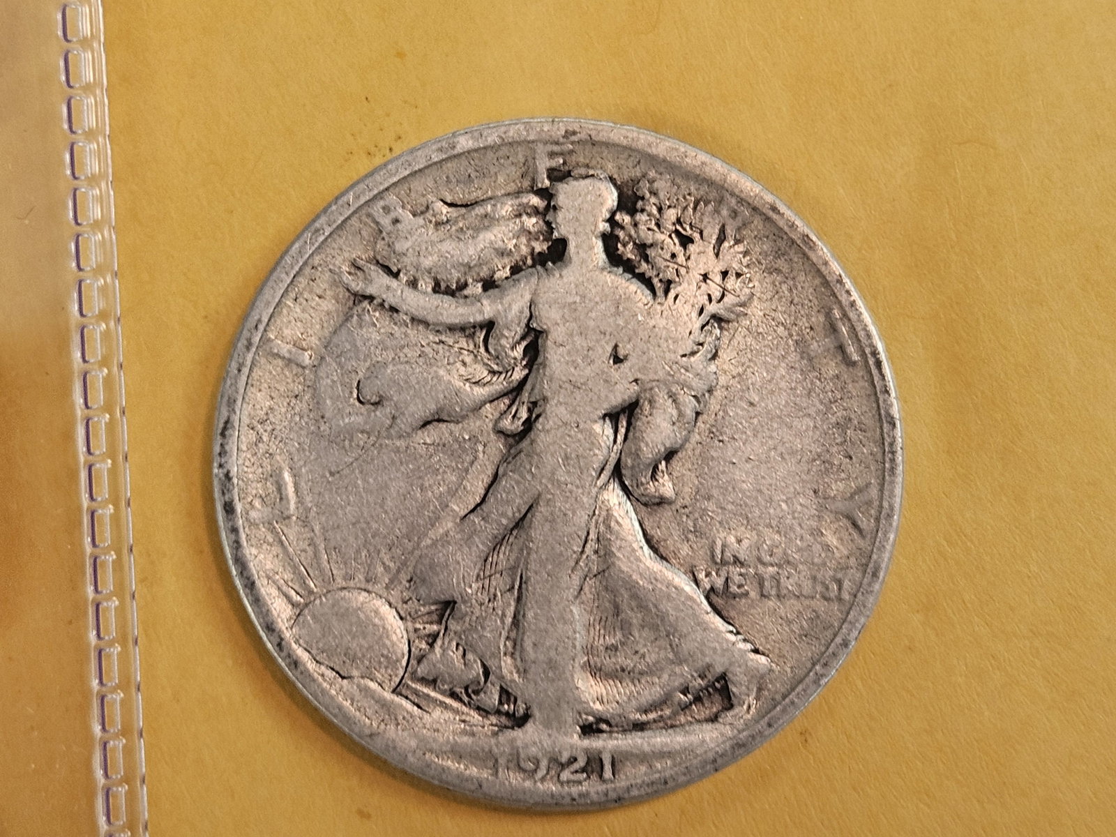 Key Date 1921 Walking Liberty silver half dollar: In Very Good