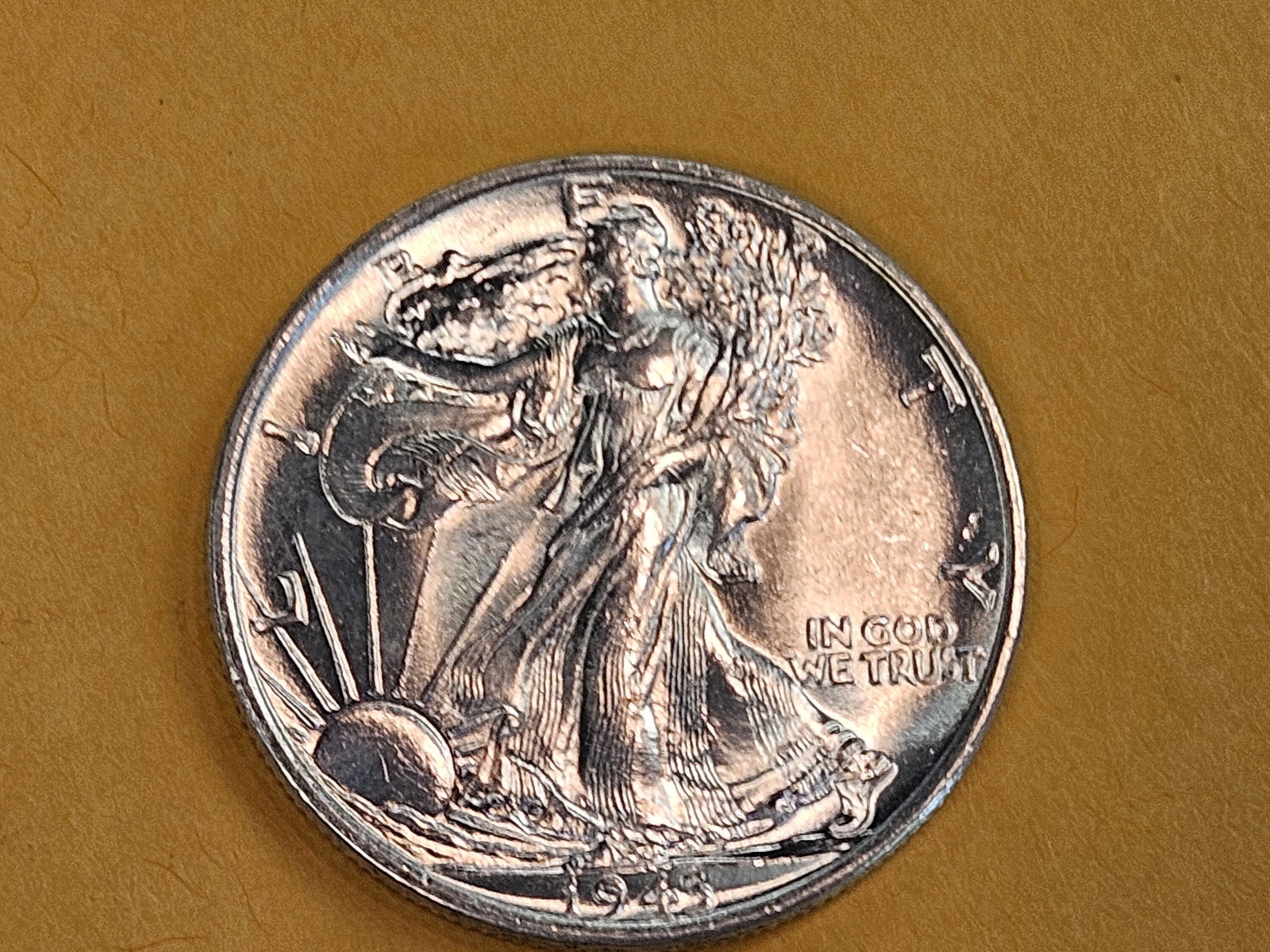 Very Choice Brilliant Uncirculated 1943 Walking Liberty Half Dollar - 3