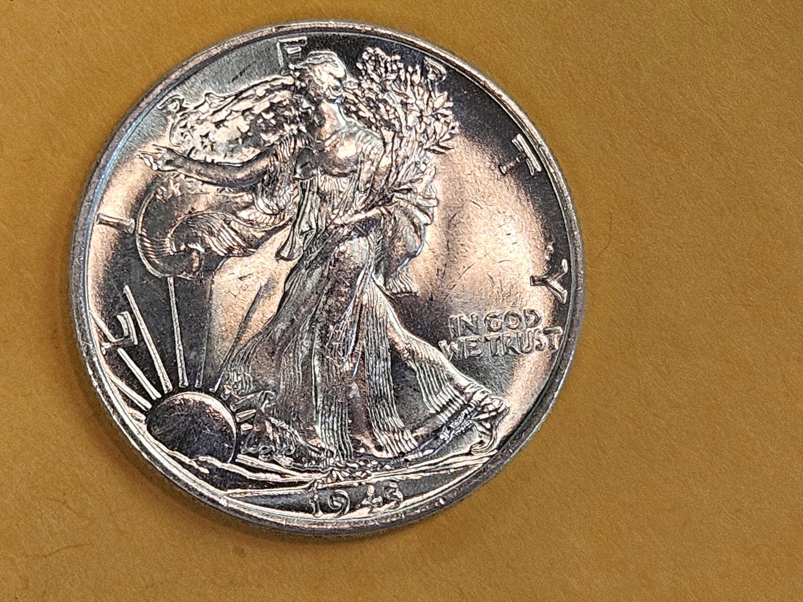 Very Choice Brilliant Uncirculated 1943 Walking Liberty Half Dollar - 4