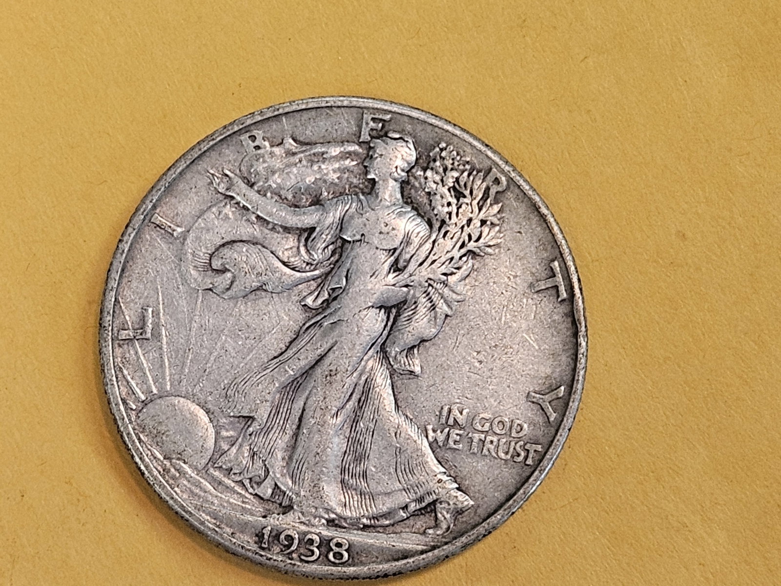 KEY DATE 1938-D Walking Liberty Half Dollar: In Very Fine - 30